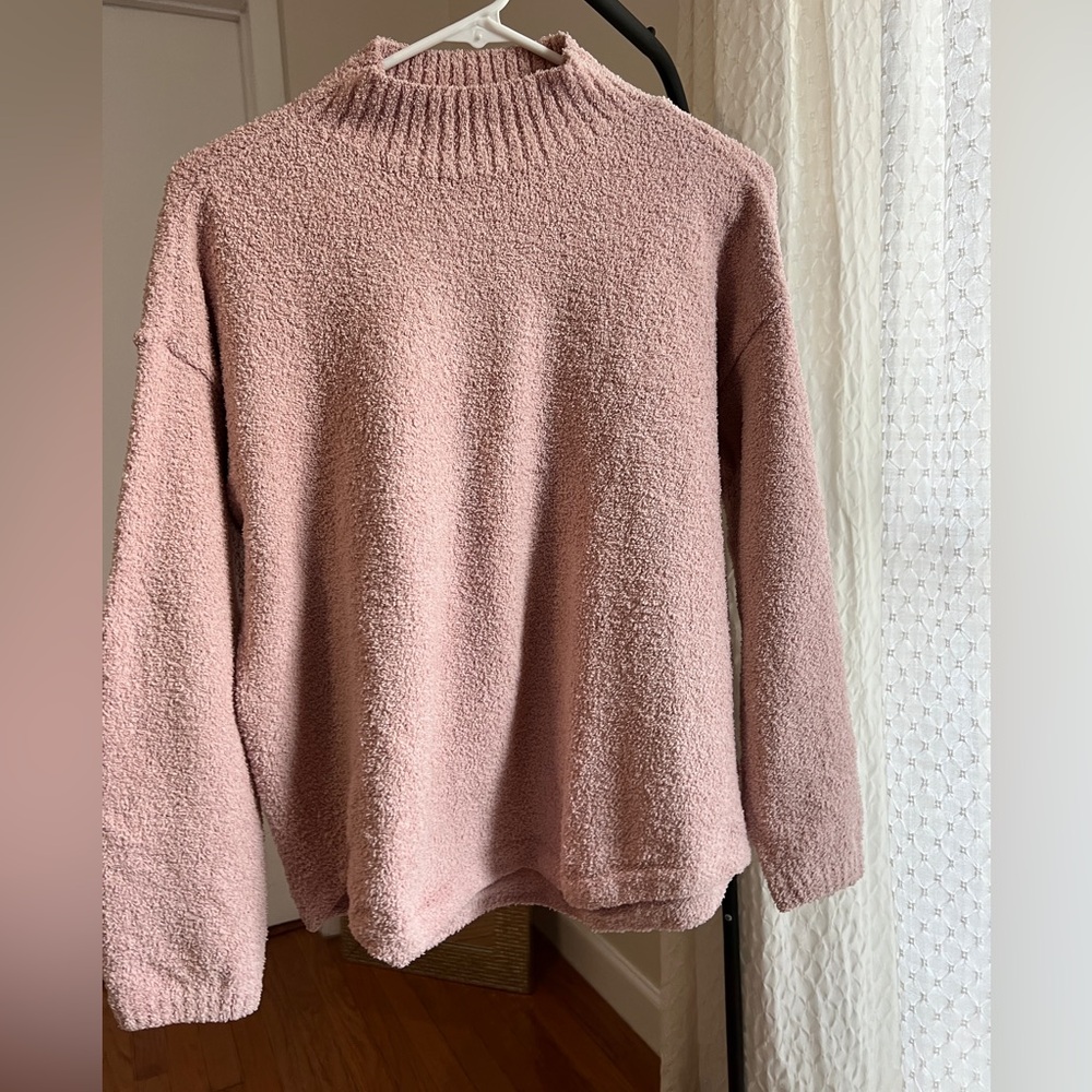 Fluffy lounge top soft pink